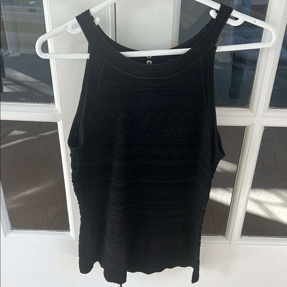 🌿White House | Black Market Black Sleeveless Textured Sweater Tank Top, size XS🌿